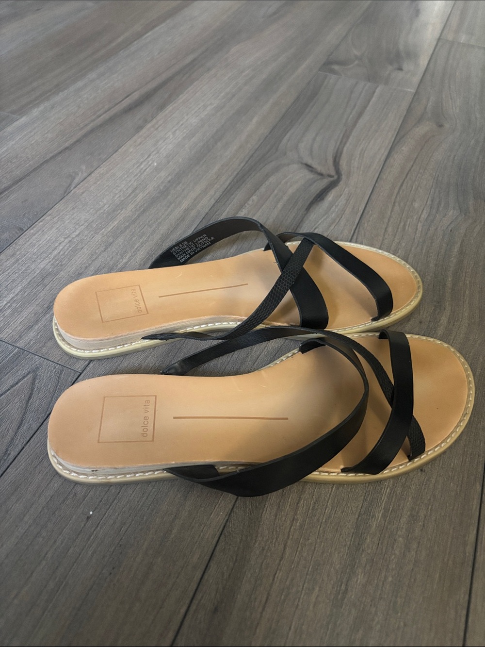Women's Dolce Vita Black Strappy Slide Sandals -